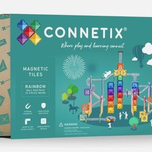 Connetix Rainbow Magnetic Tiles Ball Run